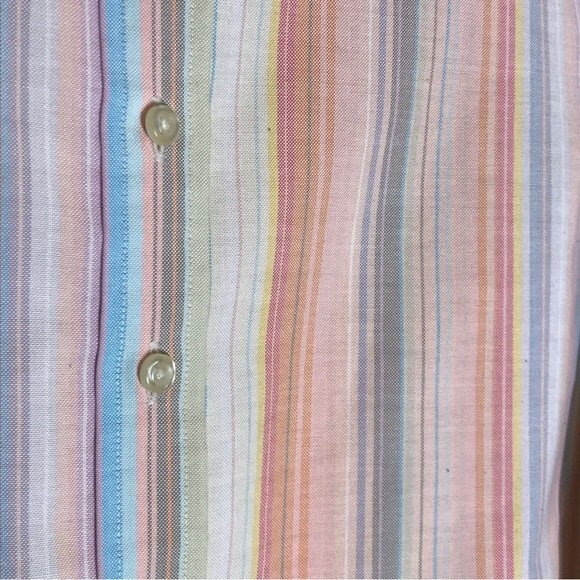 Land's End Striped Button Up Shirt SMALL Size 6-8 - Picture 5 of 9